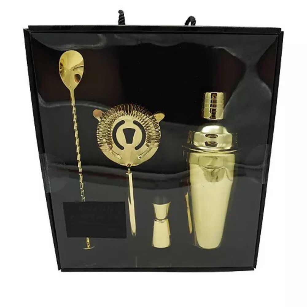 TRUE BRANDS Gold Barware 4pc Set